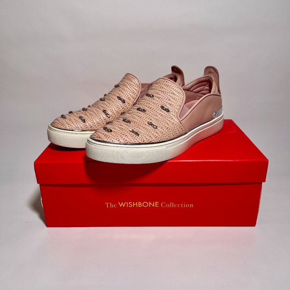 The WISHBONE Collection by Browns Shoes | Lia Pink Slip-On Loafers